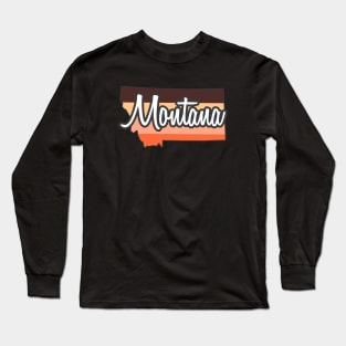 Montana State Map Long Sleeve T-Shirt